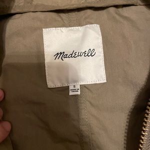 Madewell medium anorak rain jacket, army green